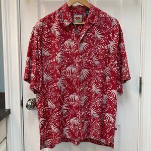 Vintage Bugle Boy Classics Silk Rayon Hawaiian Short Sleeve Shirt Size Large